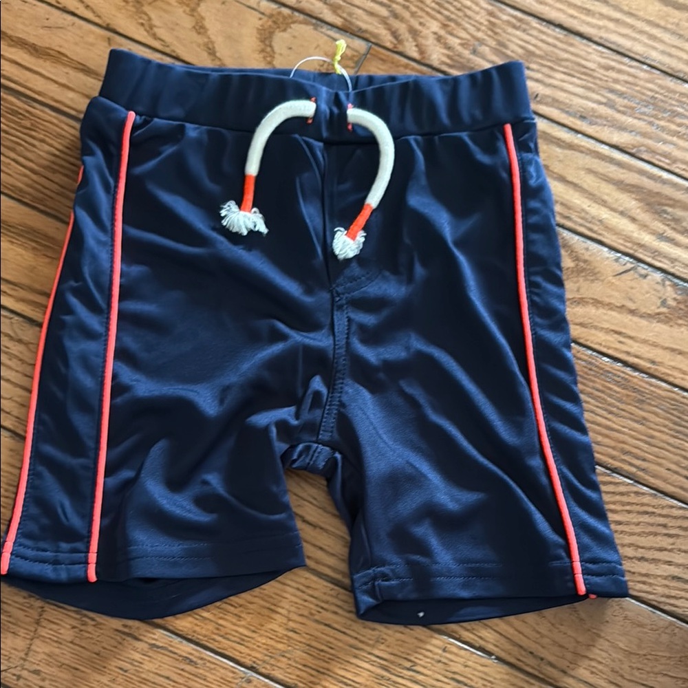 Navy Kids Shorts with orange piping